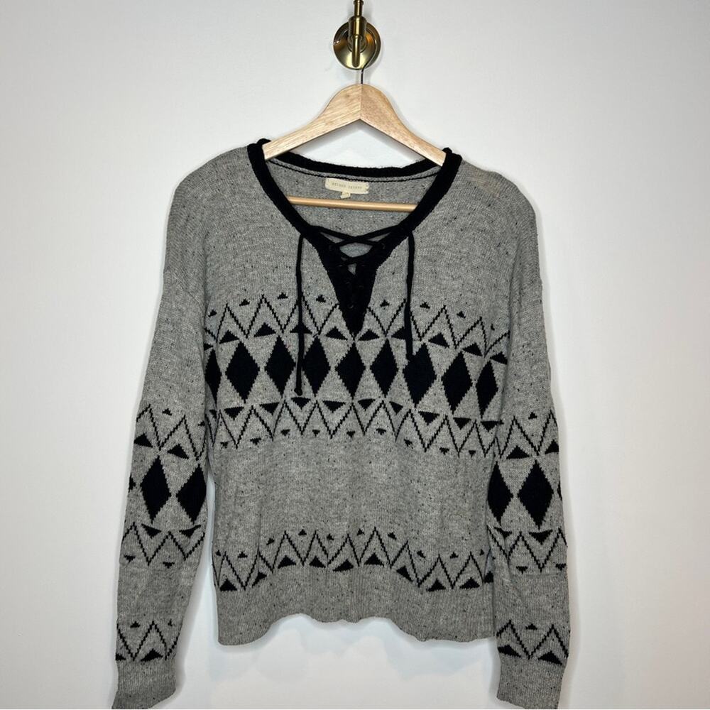 Buckle Gilded Intent Geo Pattern Sweater